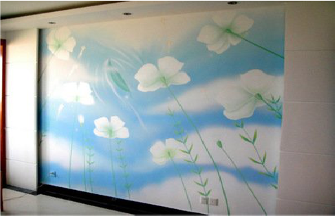 旺苍画墙绘怎么画好白云的蓬松感？