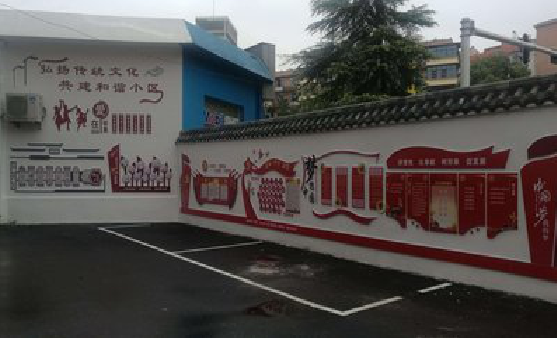 旺苍社区文化墙的创意设计。