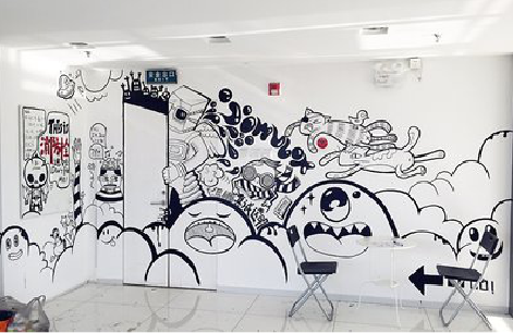 旺苍手绘墙并非传统涂鸦。